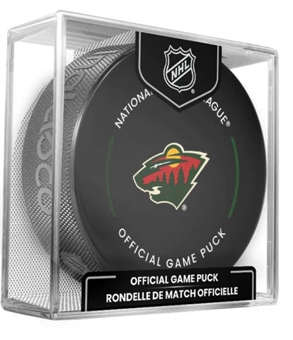 2022-23 MINNESOTA WILD NHL OFFICIAL GAME PUCK  IN CUBED BOX NEW *IN STOCK* Cover