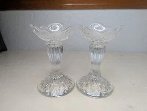 Set of 2 Oneida Southern Garden Single Candle Holders Roses Frosted 5" - Picture 1 of 4