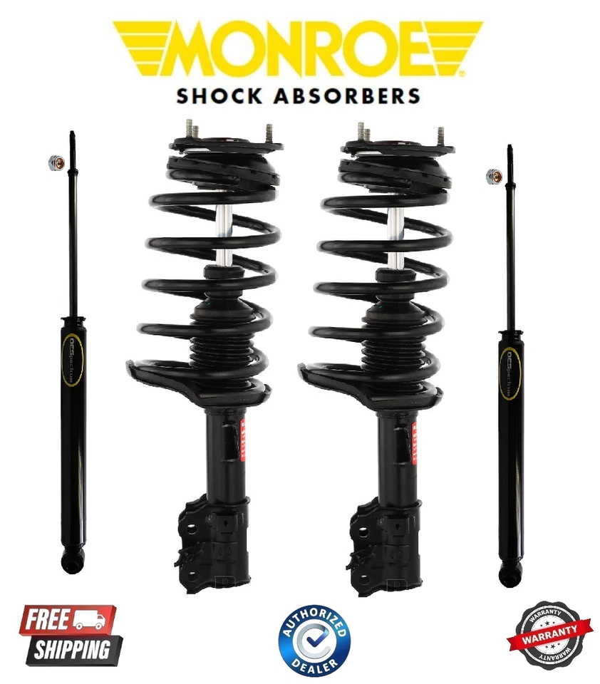 Muelle helicoidal delantero y amortiguador trasero Monroe completo para Hyundai Accent KIA Rio 06-11 Foto 1 de 1