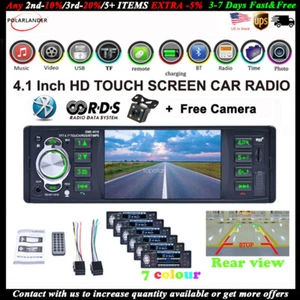 4''1 Din Car Radio+Camera Stereo Mirror Link MP5 Player AUX AM/FM/RDS Bluetooth - Picture 1 of 12