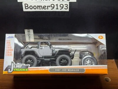 Jada Toys Just Trucks 1:24 Diecast 2007 Jeep Wrangler Gray NIB - Image 1 of 4