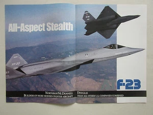 2/1991 PUB NORTHROP MCDONNELL DOUGLAS YF-23 F-23 STEALTH ATF FIGHTER ORIGINAL ANZEIGE - Bild 1 von 1