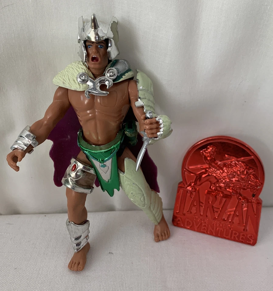 泰山史诗冒险火星征服者 1995 年 6 英寸高带刀和盾 — 第 1/3 张图片