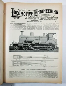 "Locomotive Engineering: A Practical Journal..." all 12 1898 issues bound HC - Picture 1 of 10