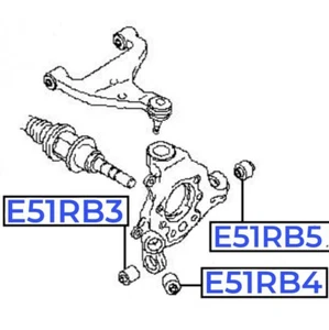 Bujes de suspensión trasera para Nissan Elgrand E51 RB5 2002-2010 - Imagen 1 de 3