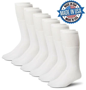 Carolina Ultimate Men Sport Cushion Cotton Athletic Mid Calf Tall Tube Sock 6 PK - Picture 1 of 5