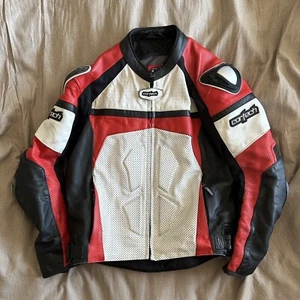 Cortech Adrenaline Leather Motorcycle Jacket (Red/White), Size M (42) - Cond: VG - Picture 1 of 23