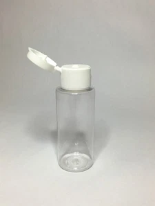 30ml PET Plastic Clear Cylindrical Bottles And White Flip Top ANY AMOUNT - Picture 1 of 3