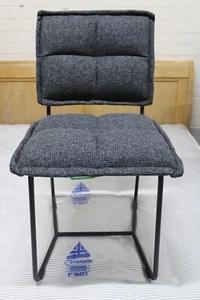New 4 x Iron & Chunky Grey Knitted Fabric Dining Chairs *Barker & Stonehouse* - Picture 1 of 8