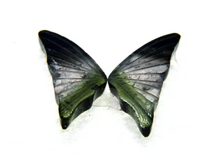 10.35ct (22x22mm) Kongo Fluss Turmalin Handgeschnitzt Butterfly Minerals Strass - Picture 1 of 1