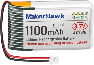 3,7 V 1100 mAh LiPo-Akku wiederaufladbar 1S 3C 952540 Lithium-Polymer-Akku - Bild 1 von 4