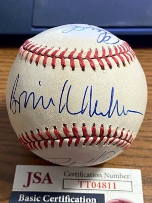 BOWIE KUHN, RALPH KINER, CHUCK TANNER SIGNED AUTOGRAPHED OAL BASEBALL!  JSA! - Image 1 of 4