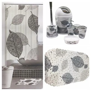 Tenda doccia, tappetino antiscivolo bagno/doccia, set accessori bagno 6 pz - Foto 1 di 5