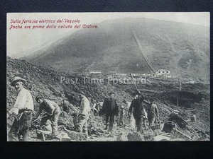 Vesuvius Eruzione del Vesuvio ELECTRIC RAILWAY BEFORE CRATER FALL c1906 RARE PC - Picture 1 of 2