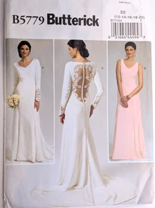 Vestido de novia de boda Butterick con patrón de costura para mujer B5779 12-14-16-18-20 SIN CORTAR - Imagen 1 de 6