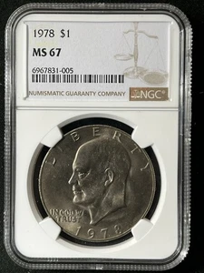 1978 1 $ Eisenhower Dollar NGC MS67 6967831-005 - Bild 1 von 2