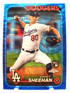 2024 Topps Chrome EMMET SHEEHAN #221 RC Blue Sonar Refractor RC /125 - Picture 1 of 3