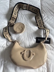 True Religion Hobo Crossbody W/ Adjustable Logo Strap & Matching Coin Pouch - Picture 1 of 5