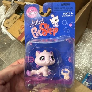 Auténtico Littlest Pet Shop #576 Púrpura Rosa Gato atigrado Trébol Ojos LPS Hasbro - Imagen 1 de 2