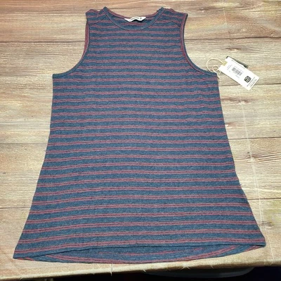 NUEVA Camiseta sin mangas Mountain Khakis para mujer talla mediana calce relajado tejido estrato a rayas Foto 1 de 4