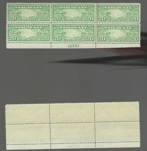 1927 C9 20c DOPPELDECKER USA KARTE PLATTENBLOCK 6 POSTFRISCH KATZEN 95 $ - Bild 1 von 2