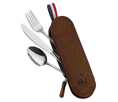 Reisebesteck Besteckset Messer Löffel Gabel Outdoor Camping Viaggio Cilio 4-tlg.