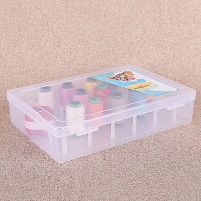 24 Grids Plastic Thread Organizer Multi Compartment Storage Box for Sewing Craft - Image 1 of 4
