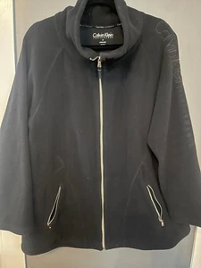 Calvin Klein Mujer Talla 2x Abrigo Polar Negro Sólido Chaqueta - Imagen 1 de 6
