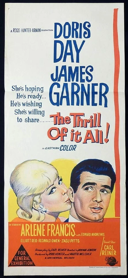 THE THRILL OF IT ALL Original Daybill Movie Poster Doris Day James Garner - Bild 1 von 1