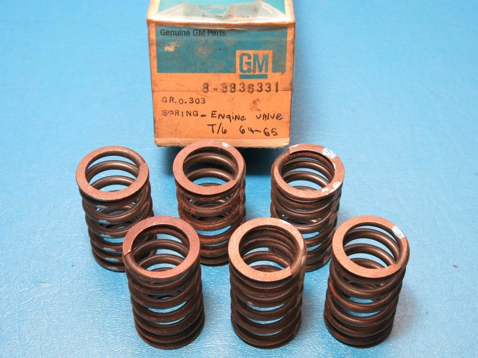 Juego GM (6) 1964-1965 Pontiac Tempest LeMans 215 6 cilindros NOS Muelles de válvula 3836331 Foto 1 de 3