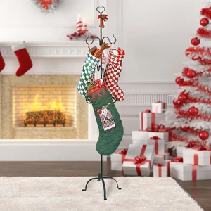 Christmas Stocking Holder Freestanding 6 Hook Holiday Stocking Renovators Supply - Picture 1 of 10