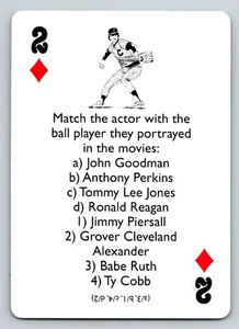 Tarjeta intercambiable MLB béisbol trivia bicicleta deportes colección dos de diamantes - Imagen 1 de 2