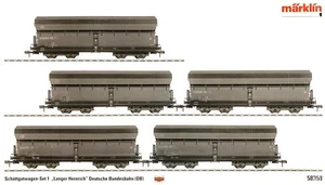 PU23 - MARKLIN 1 58358 - SET DE 5 VAGONES TOLVA CON MINERAL DE HIERRO DB - Photo 1/3