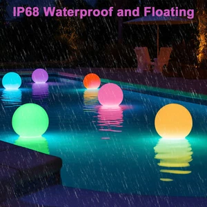 6 Pack RGB Color Changing Waterproof LED Orb Pool Ball Lights for Party Garden - Picture 1 of 10