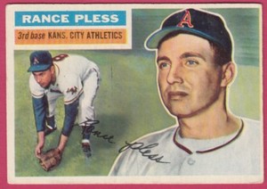 1956 Topps # 339 Rance Pless - Athletics (EX)