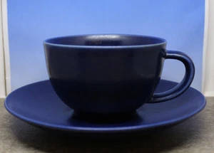 Iittala Arabia Finland 24h Coffee Cup and Saucer Set Heikki Orvola Matte Blue  - Imagen 1 de 12