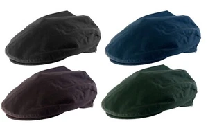 Wax Cap Flat Cap Shooting Fishing Hat Country Cap Brown Olive Navy 100% Cotton - Picture 1 of 4