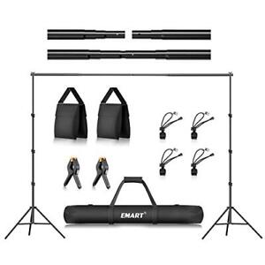 EMART 8.5 x 10 ft Photo Backdrop Stand, Adjustable Photography Muslin Backgro...