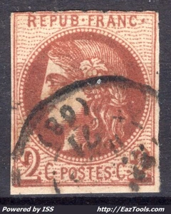FRANCE BORDEAUX 2c MARRON N° 40Bb CACHET A DATE SIGNÉ CALVES A VOIR - Picture 1 of 2
