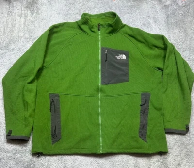 Chaqueta polar de pana The North Face para hombre 2XL verde exterior cremallera completa *AGUJEROS Foto 1 de 4