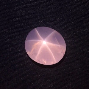 113 Ct 27.3x23.8 MM Natural Rose Crystal Quartz 6 Ray Star Oval Shape Cabochon - Picture 1 of 24