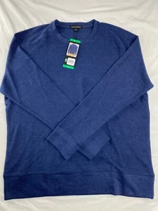 Suéter ligero Banana Republic para hombre cuello redondo azul profundo talla XL NUEVO CON ETIQUETAS - Imagen 1 de 7