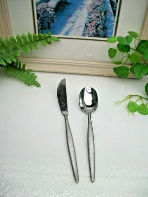 National Stainless  AALBORG Mid Century Modern Master Butter Knife & Sugar Spoon Foto 1 de 4