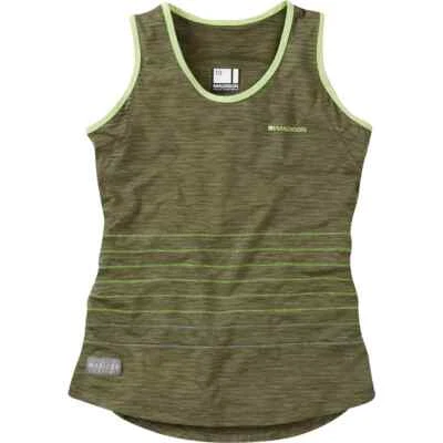 Madison Leia Women's Sleeveless Cycling Jersey, Exercise, Biking, Olive Green. - Image 1 of 4