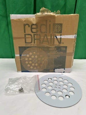 Tile Redi DP-RD-BN Redi Drain 4.25" Brushed Nickel Trim & Round Drain Plate Set - Image 1 of 4