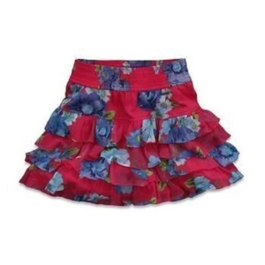 HOLLISTER By Abercrombie Mission Beach Pink Flowered Tiered Floral Skirt Jrs S - Picture 1 of 1