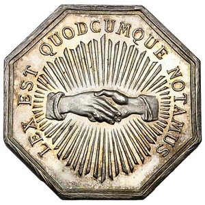 FRANCE Var Contract Lawyers of Toulon ca. 1875 octagonal silver Jeton PCGS MS-63 - Picture 1 of 7
