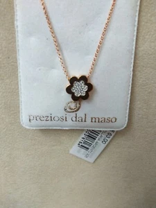 925 Silber Halskette vergoldet und Blumenanhänger mit edlen Zirkonia vom Hof 164 - Bild 1 von 1