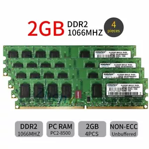 8GB 4x 2GB PC2-8500U DDR2 1066MHz 240Pin DIMM Desktop Memory RAM For Kingmax BT - Picture 1 of 10
