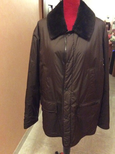 Giacca marrone Burberry da uomo xl con colletto Realfur